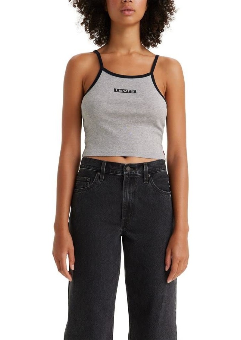 Levi's Women's Graphic Mazzy Tank (New) Box Tab Starstruck Heather Grey/Caviar Rib