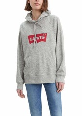 Levi's Women's Graphic Sport Sweatshirt Hoodie good sportswear batwing smokestack heather