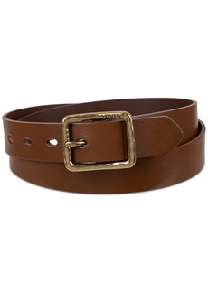 Levi's Women's Hammered Center Bar Buckle Casual Leather Belt - Tan