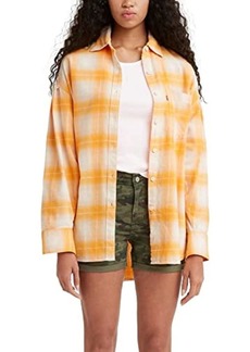 Levi's Women's Kenna Meanswear Shirt Veronica Plaid Amber-Multi-Color