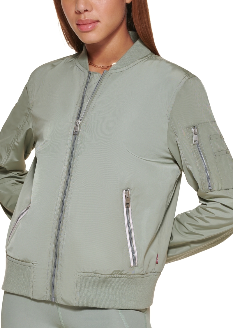 Levi's Women's Lightweight Zip-Detail Bomber Jacket - Sea Green