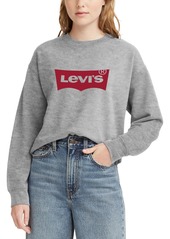Levi's Women's Comfy Logo Fleece Crewneck Sweatshirt - White Batwing
