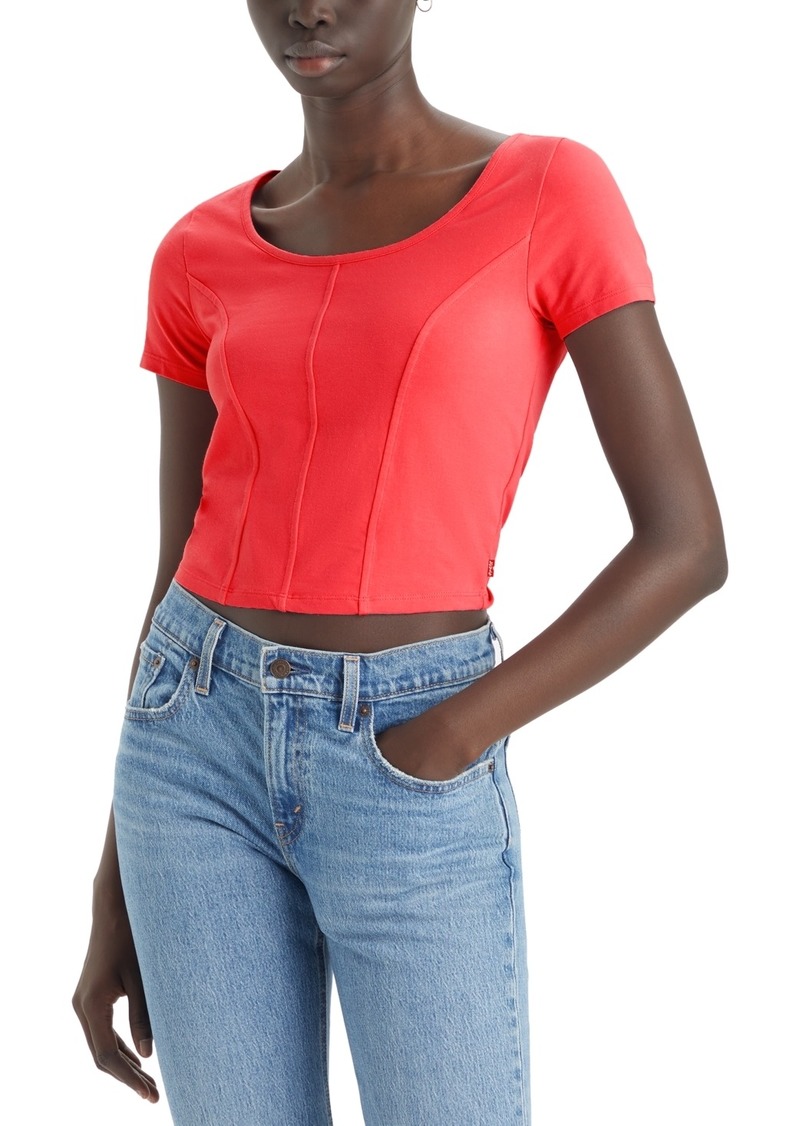 Levi's Women's Mars Corset Short-Sleeve T-Shirt - Coral Red