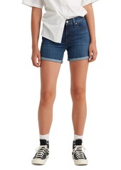 Levi's Women's Mid Rise Mid-Length Stretch Shorts - Black And Black