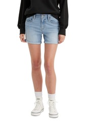 Levi's Women's Mid Rise Mid-Length Stretch Shorts - Black And Black