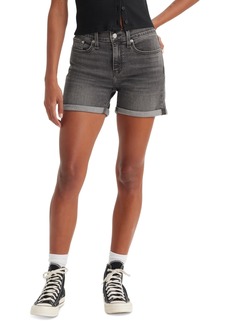 Levi's Women's Mid Rise Mid-Length Stretch Shorts - Scuffed Black