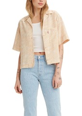Levi's Women's Plus Size Nia Button Up Resort Shirt Warm Sand-Cream