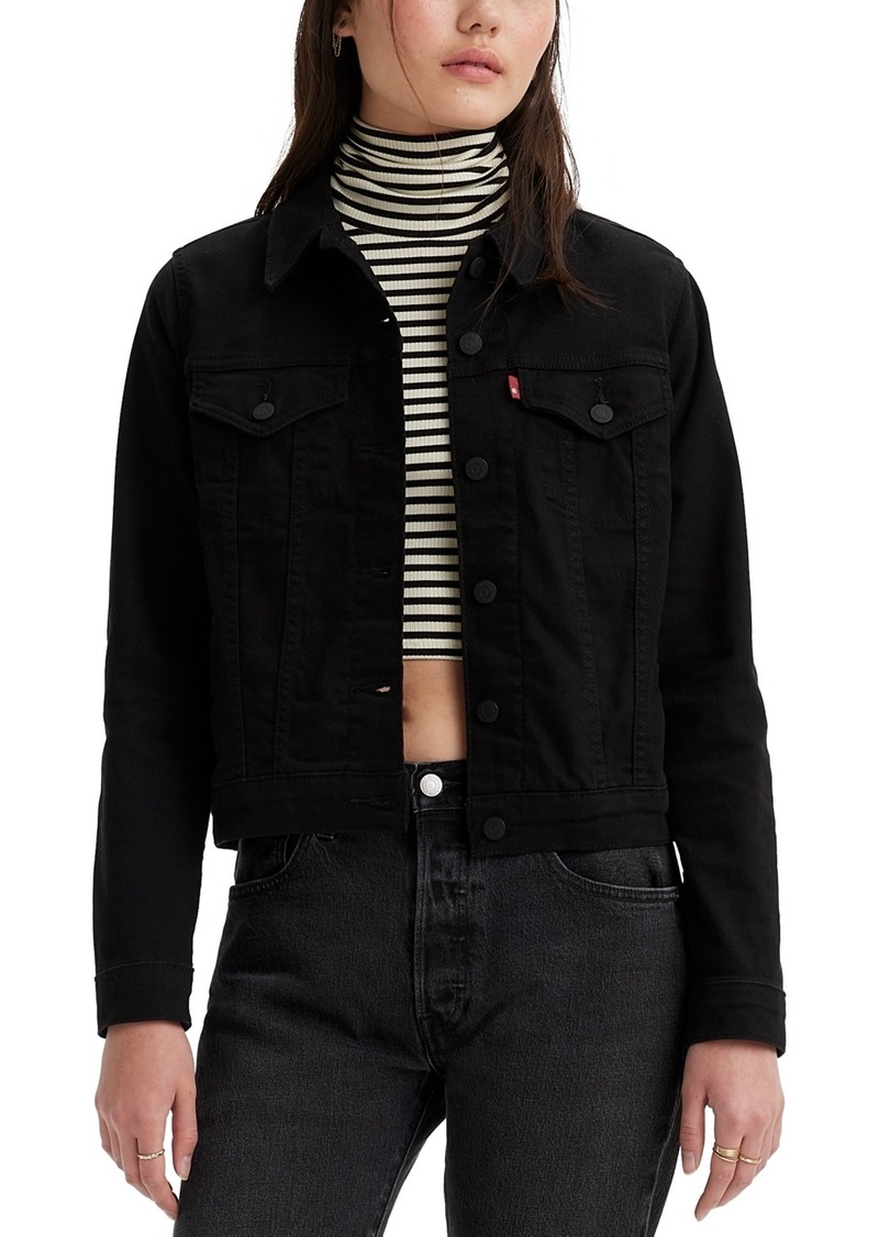 Levi's Women's Original Cotton Denim Trucker Jacket - Black And Black