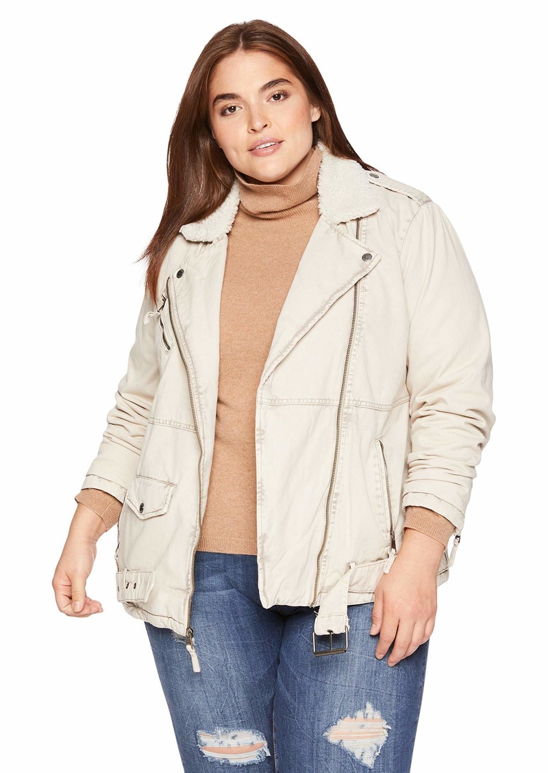 levi's women's oversized acid washed cotton sherpa trucker jacket