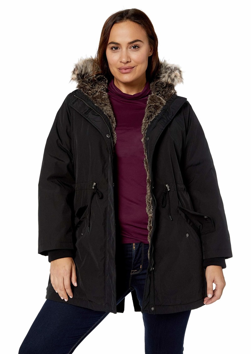 plus size fur trimmed parka