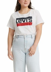 Levi's Women's Plus Size Perfect Tee-Shirt Sportswear White Graphic 2 X