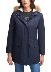 Levi's Women's Performance Sherpa Lined Midlength Parka Jacket navy