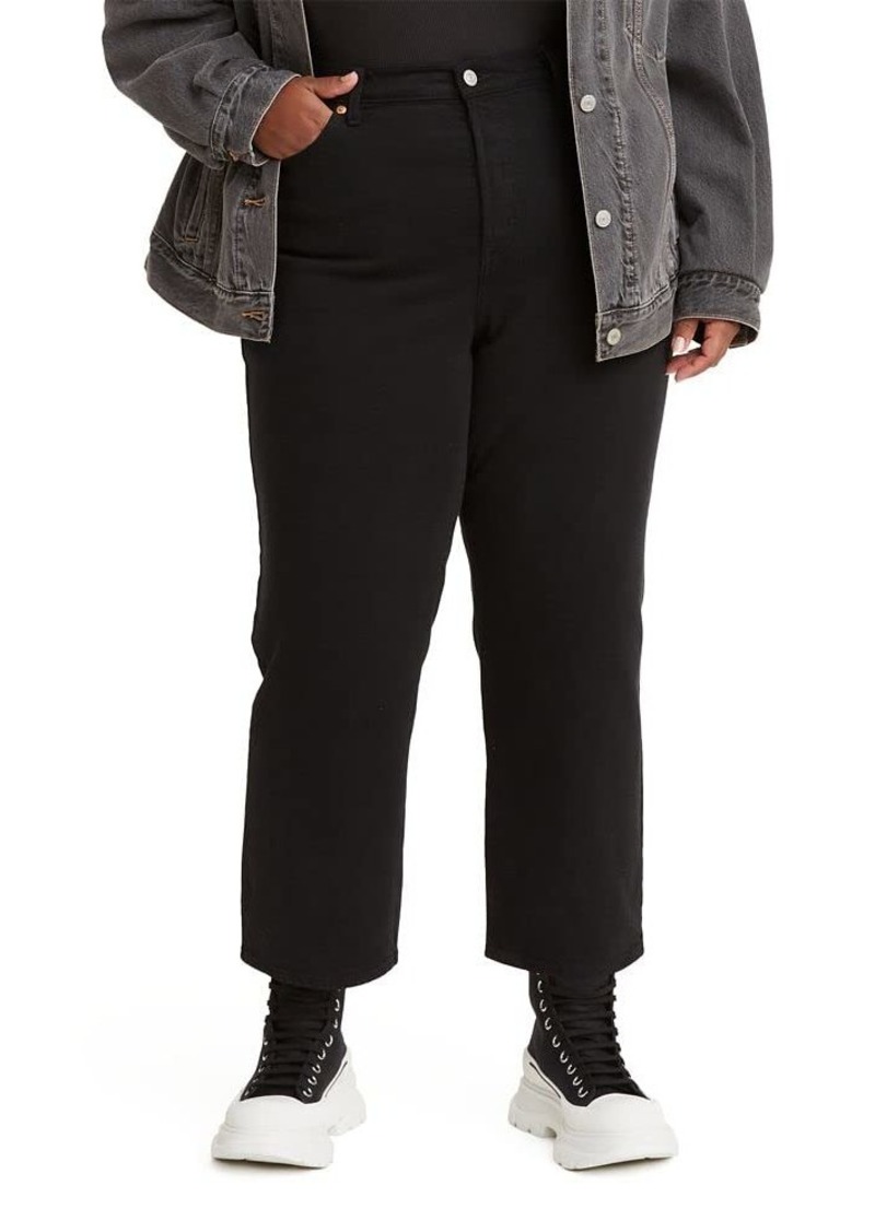 Levi's Women's Premium Plus-Size Wedgie Straight Jeans -Black 37