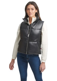 Levi's Women's Quilted Faux Leather Puffer Vest (Standard & Plus Sizes)