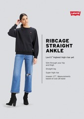 Levi's Women's Ribcage Ultra High Rise Straight Ankle Jeans - The Stripe