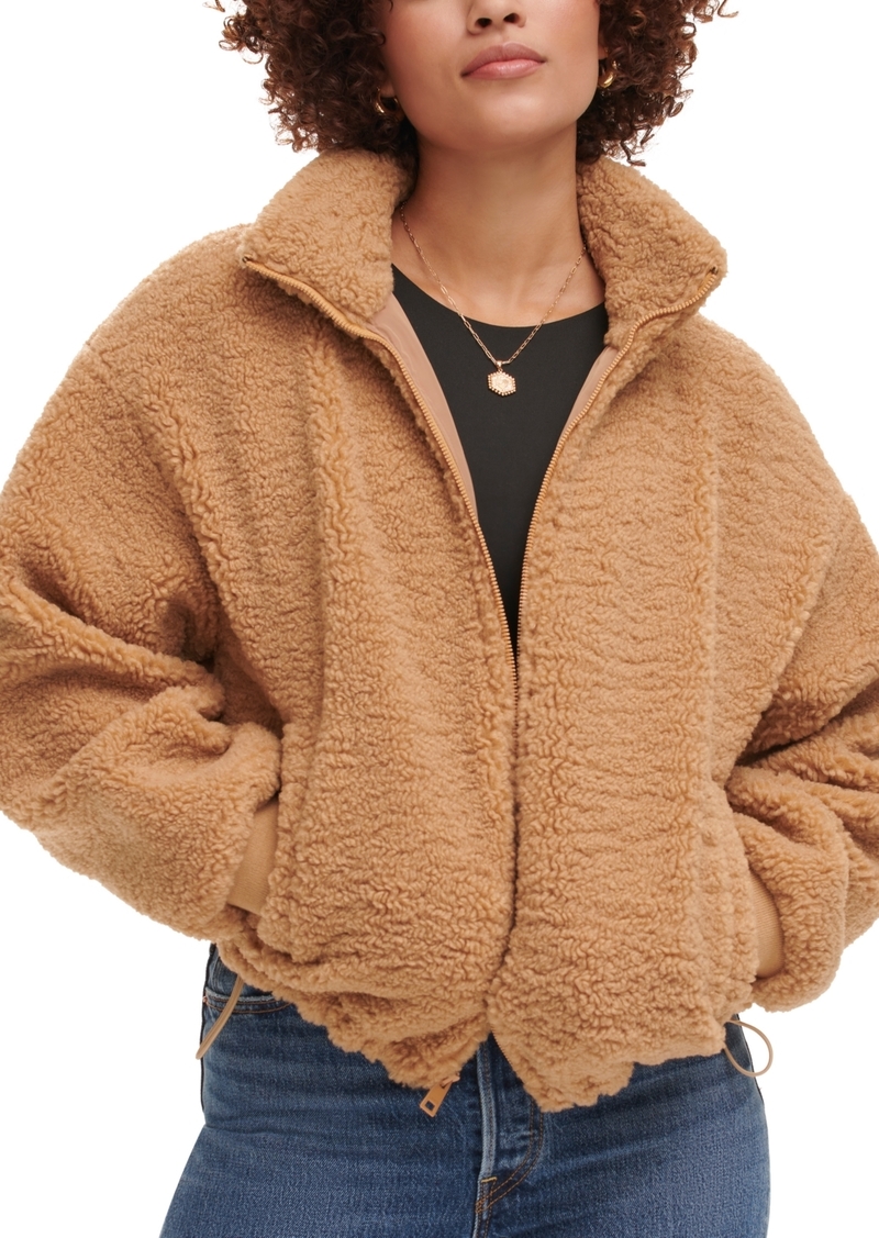 Levi's Women's Sherpa Stand Collar Zip Up Jacket - Chestnut