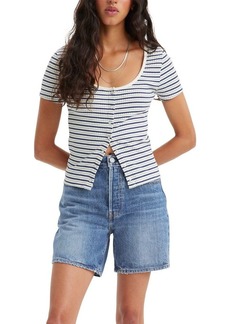 Levi's Women's Short Sleeve Britt Snap Front Top (Also Available in Plus)