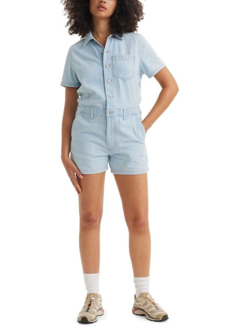 Levi's Women's Short Sleeve Heritage Romper (New) Enjoy The Ride