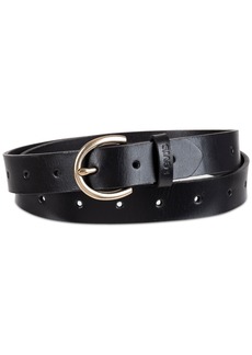Levi's Women's Slim Adjustable Perforated Leather Belt - Black