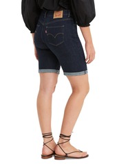 Levi's Women's Stretch Mid Rise Denim Bermuda Shorts - Royal Rinse