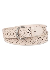 Levi's Women's Studded Fully Adjustable Perforated Leather Belt - Wheat