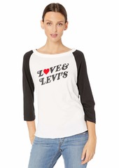 Levi's Women's The Graphic Raglan Top Love & Levi'S Marshmallow
