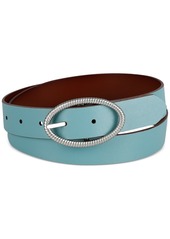 Levi's Women's Two-In-One Twisted-Buckle Reversible Belt - Tan/blue