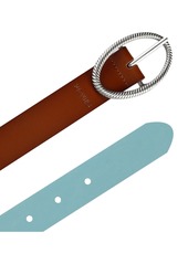 Levi's Women's Two-In-One Twisted-Buckle Reversible Belt - Tan/blue