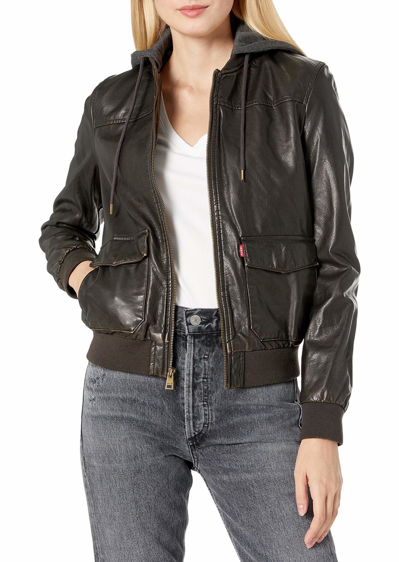 levis leather jacket womens