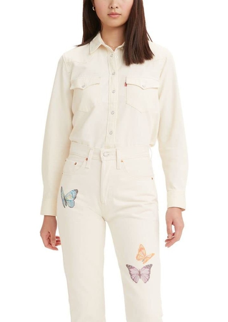 Levi's Women's Ultimate Western Shirt (Standard and Plus) ICY Ecru-White