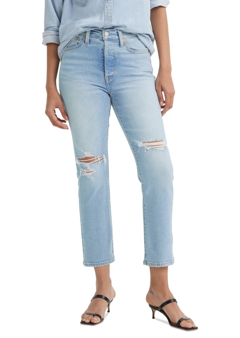 Levi's Women's Wedgie Straight-Leg High Rise Cropped Jeans - Struck By