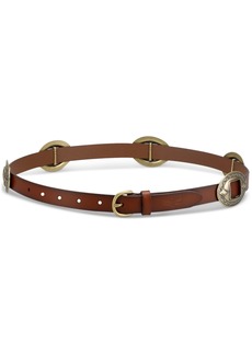 Levi's Women's Western Concho Embellished Skinny Leather Belt - Tan