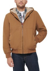 levi's Workwear Faux Shearling Lined Cotton Canvas Hooded Jacket