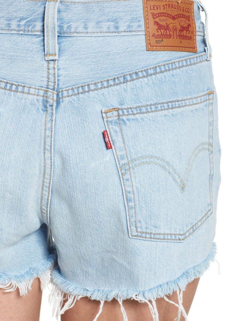 levi's 501 long shorts north beach blues