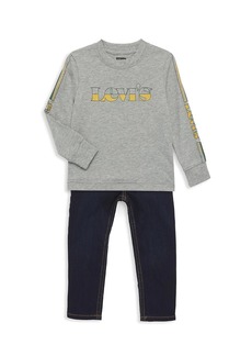 Levi's Little Boy's 2-Piece Logo Long-Sleeve T-Shirt & Jeans Set