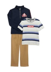 Levi's Little Boy's 3 Piece T Shirt, Pants & Pullover Set