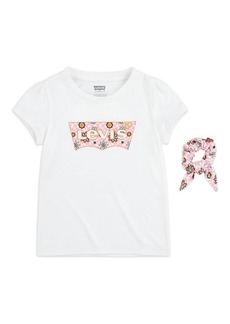 Levi's Little Girl's & Girl's 2-Piece Batwing T-Shirt & Scrunchie Set