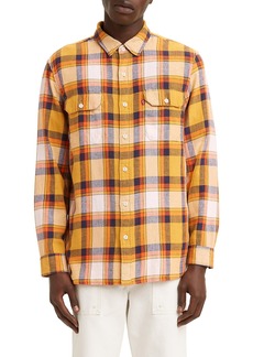 levi's Jackson Worker Plaid Button-Up Shirt in Grassquit Cool Yellow at Nordstrom