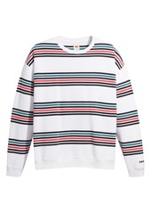 Levi's(R) Premium Men's Stripe Cotton Pique Sweatshirt in Twin Pop Bright White at Nordstrom