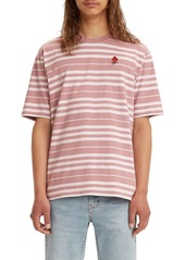 Levi's(R) Premium Stay Loose Oversize Stripe T-Shirt in Backyard Stripe Keepsake Lilac at Nordstrom