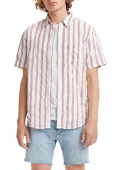 Levi's(R) Premium Sunset Stripe Short Sleeve Button-Up Shirt in Rio Stripe Keepsake Lilac at Nordstrom