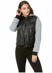 Levi's Women's Plus Mixed Media Hooded Trucker Jacket (Standard & Plus Sizes)
