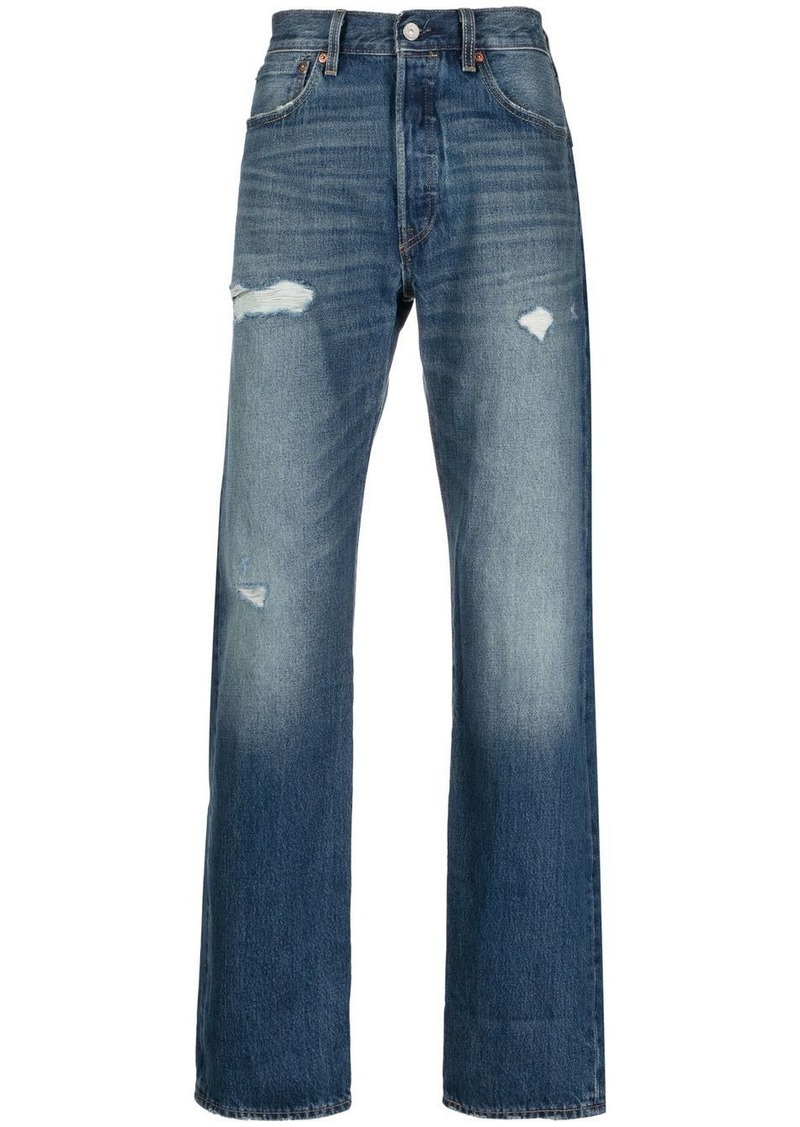 Levi's ripped bootcut jeans