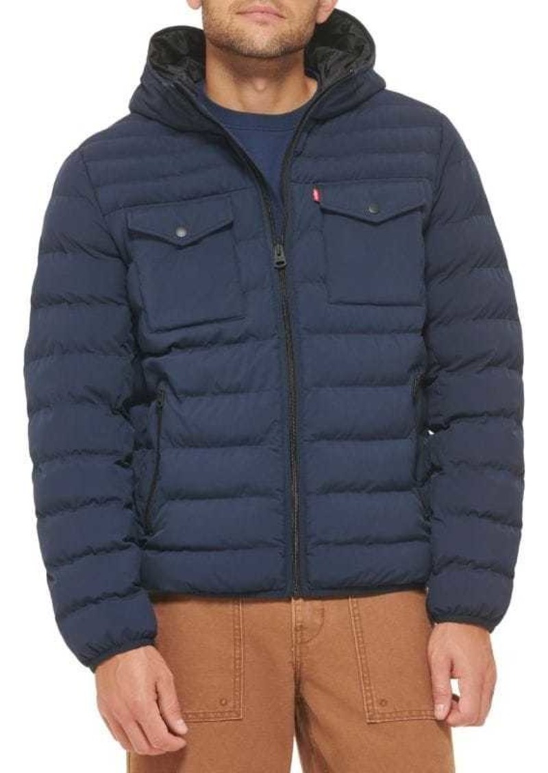 Levi's Stretch Quilted Hooded Puffer Jacket