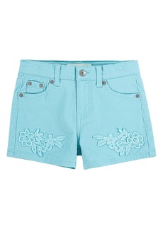 Levi's Teal Blue Embroidered Shorts