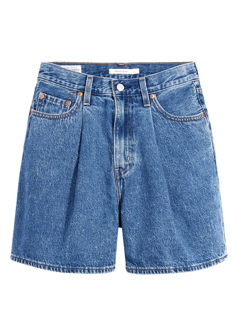 levi's pleated ribcage short