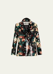 Libertine Emma Black Sequin Floral Double-Breasted Blazer