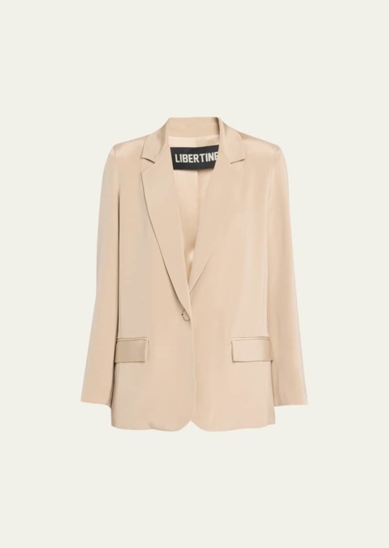 Libertine Fawn Long Silk Blazer Jacket