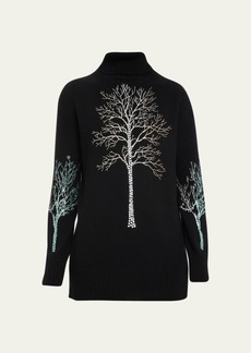 Libertine Forest Crystal Cashmere Turtleneck Sweater