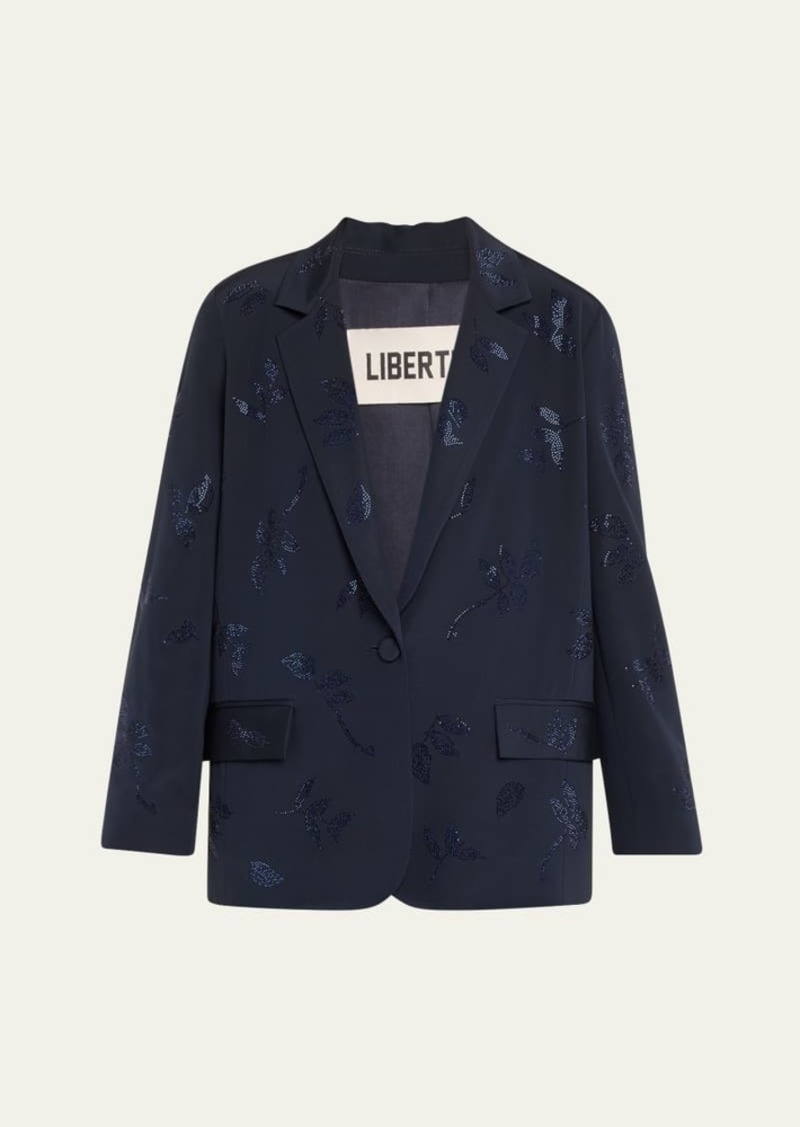 Libertine Kind Of Blue Crystal Floral Long Jacket